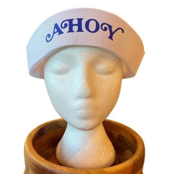 Ahoy Sailor Hat 🎃 Ice Cream Shop Costume Accessory. One Size - Picture 1 of 1